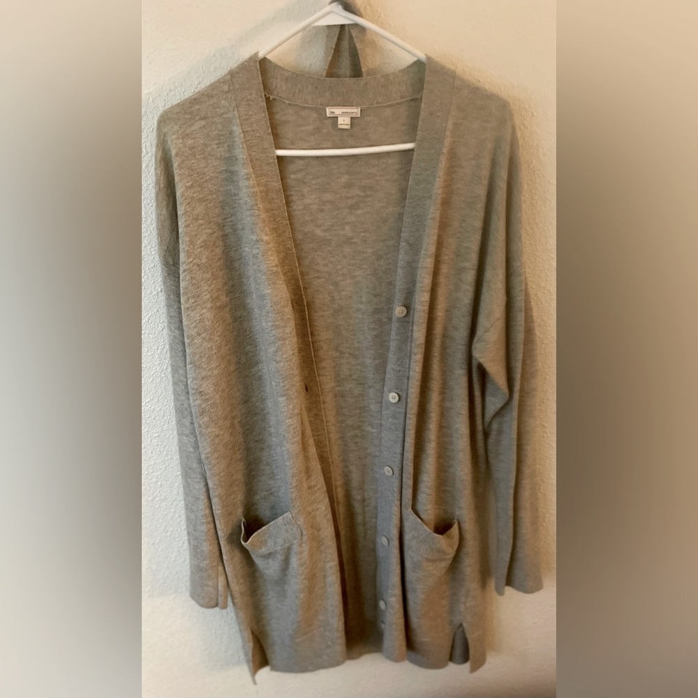 GAP Long Gray Cardigan Sweater